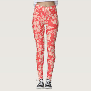 Hibiscus Pareau Distress Hawaiian Tropical Leggings