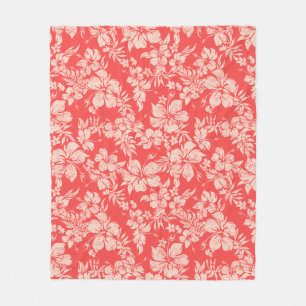 Hibiscus Pareau Hawaiian Blommigt Aloha Shirt Prin Fleecefilt
