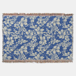 Hibiscus Pareau Hawaiian Blommigt Throw Blanket Mysfilt