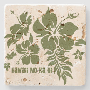 Hibiscus Pareau Hawaiian Blommigt Tiki Pub Underlä Underlägg Sten