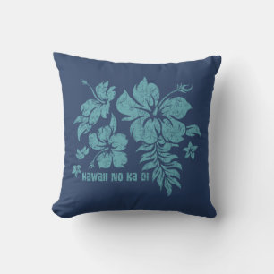 Hibiscus Pareau hawaiianskt blomstermönstrat vändb Kudde