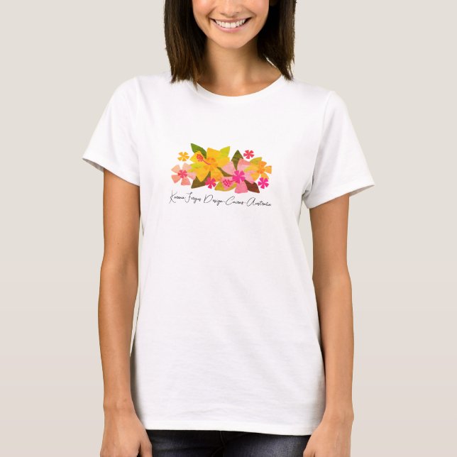 Hibiscus Patch Women's Basic T-Shirt (Framsida)
