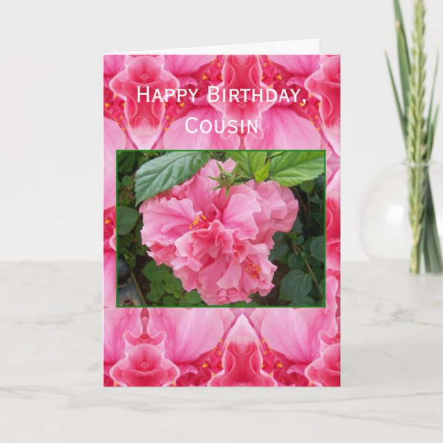 Hibiscus Personlig Cousin Birthday Kort (Framsida)
