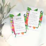 Hibiscus, Plumeria & Handflatan Funny Bröllop OSA Inbjudningar<br><div class="desc">Den här OSA kort är en perfekt av formell och lustig,  underbar för vilket modernt par som helst! Denna utformning har en handmålad tropisk löv och en elegant vit ram.</div>