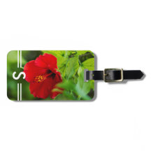 Hibiscus Red Hawaii Tropical Flower + Initialer