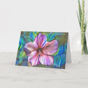 Hibiscus Rosa Dream Flower Art Note Card Kort