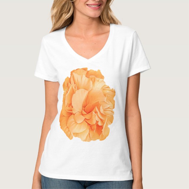 Hibiscus Rosa Dubbla Petaled Gult T Shirt (Framsida)