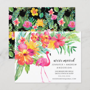 Hibiscus Rosa Flamingo Flytta Announcement Inbjudningar