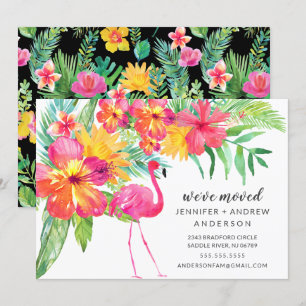 Hibiscus Rosa Flamingo Flytta Announcement Inbjudningar