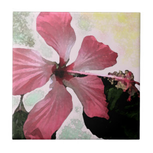 Hibiscus rosa tropiska blommor (exotisk blommigt) kakelplatta