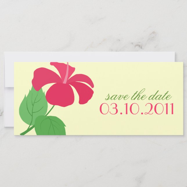 Hibiscus Save the Date-inbjudan Inbjudningar (Framsida)