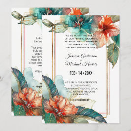 Hibiscus Sergranat Paradise Wedding bjudande Inbjudningar