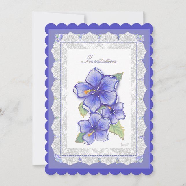 Hibiscus & snöre BLUE (Framsida)