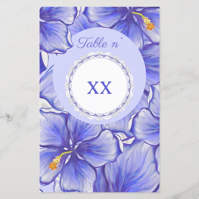 Hibiscus & snöre BLUE (Baksida)