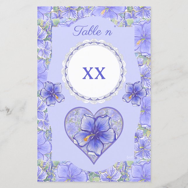 Hibiscus & snöre BLUE (Baksida)