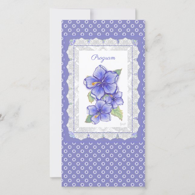 Hibiscus & snöre BLUE (Baksida)