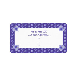 Hibiscus & snöre BLUE Adressetikett