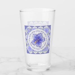 Hibiscus & snöre BLUE Glaskopp