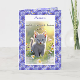 Hibiscus & snöre BLUE Inbjudan