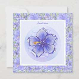 Hibiscus & snöre BLUE Inbjudningar