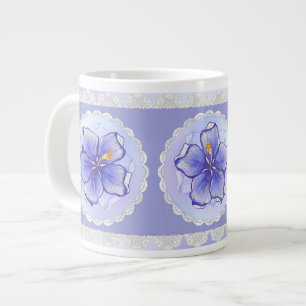 Hibiscus & snöre BLUE Jumbo Mugg
