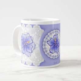 Hibiscus & snöre BLUE Jumbo Mugg