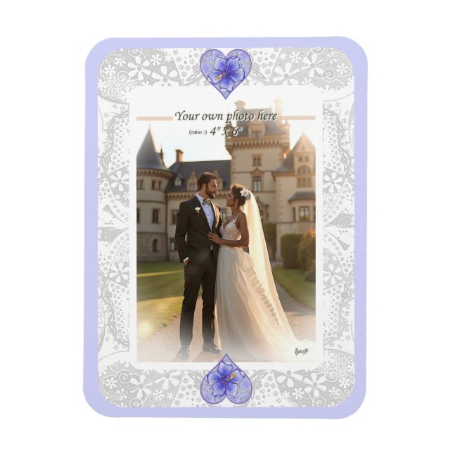 Hibiscus & snöre BLUE Magnet (Vertikal)