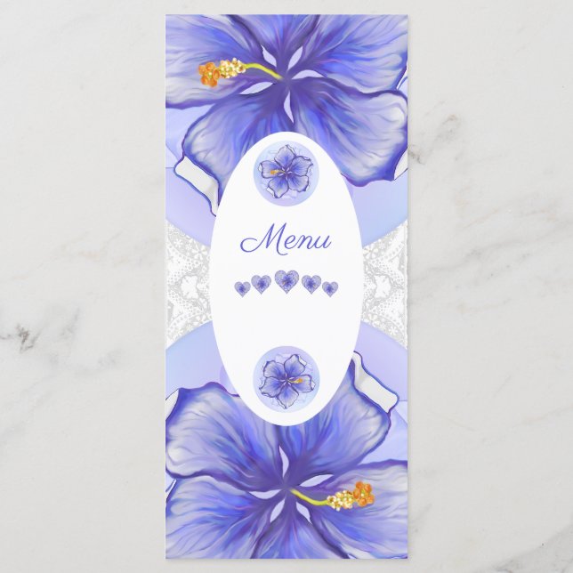 Hibiscus & snöre BLUE Meny (Baksida)