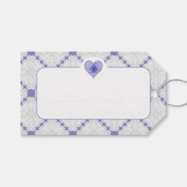 Hibiscus & snöre BLUE Presentetikett