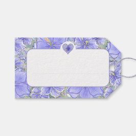 Hibiscus & snöre BLUE Presentetikett