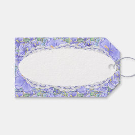 Hibiscus & snöre BLUE Presentetikett