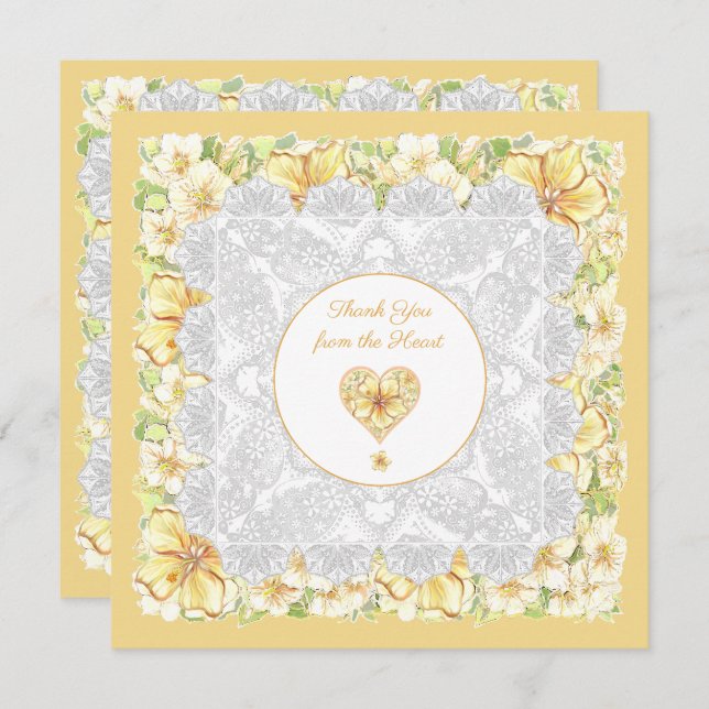 Hibiscus & snöre GULT (Fram/baksida)