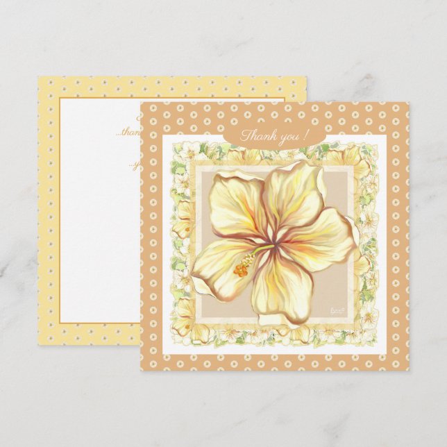 Hibiscus & snöre GULT (Fram/baksida)