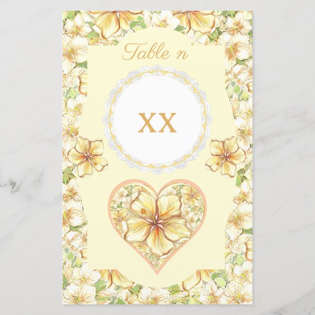 Hibiscus & snöre GULT (Baksida)