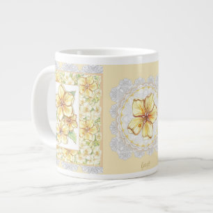 Hibiscus & snöre GULT Jumbo Mugg