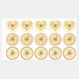 Hibiscus & snöre GULT Klistermärke