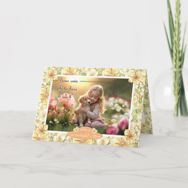 Hibiscus & snöre GULT Kort (Framsida)