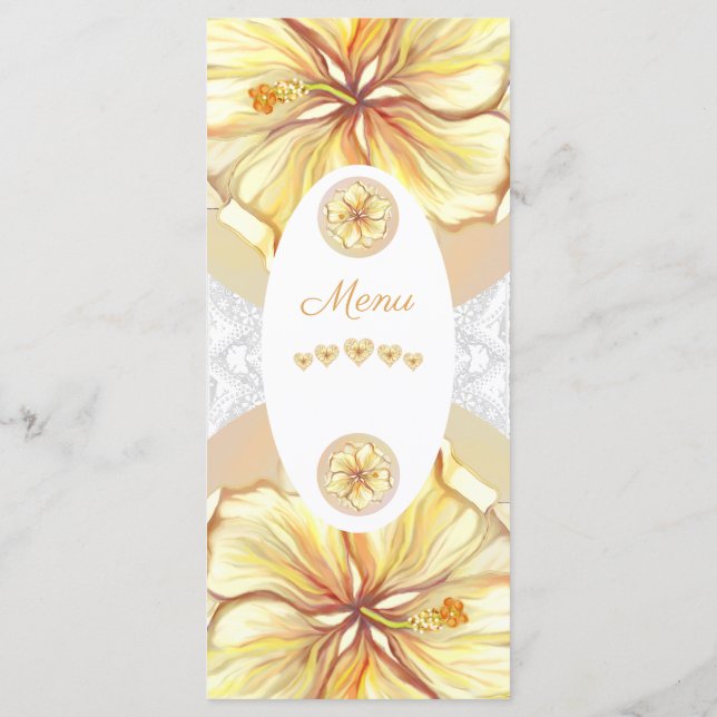 Hibiscus & snöre GULT Meny (Baksida)