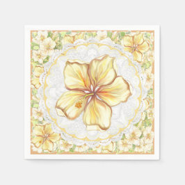 Hibiscus & snöre GULT Pappersservett