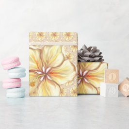 Hibiscus & snöre GULT Presentpapper