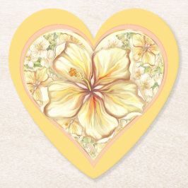 Hibiscus & snöre GULT Underlägg Papper