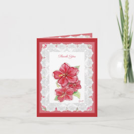 Hibiscus & snöre RED Anteckningskort
