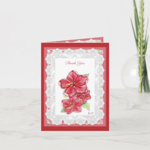 Hibiscus & snöre RED Anteckningskort