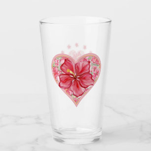 Hibiscus & snöre RED Glaskopp