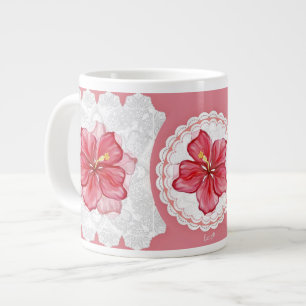 Hibiscus & snöre RED Jumbo Mugg