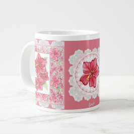 Hibiscus & snöre RED Jumbo Mugg