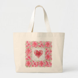 Hibiscus & snöre RED Jumbo Tygkasse