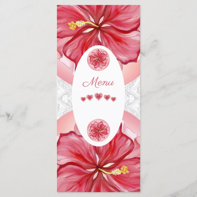 Hibiscus & snöre RED Meny (Baksida)