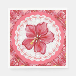 Hibiscus & snöre RED Pappersservett