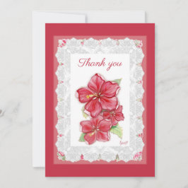 Hibiscus & snöre RED Tack Kort
